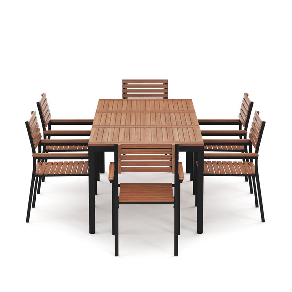 Gartenmöbel Set Holz MARCIA 7-teilig