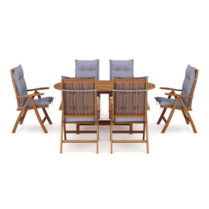 Gartenmöbel Set Holz NISA 7-teilig