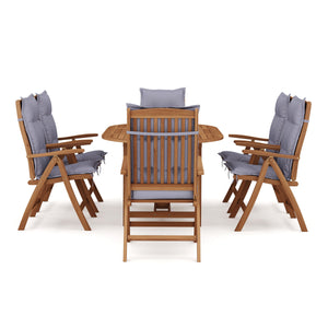Gartenmöbel Set Holz NISA 7-teilig