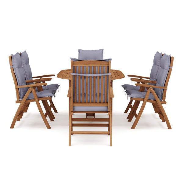 Gartenmöbel Set Holz NISA 7-teilig