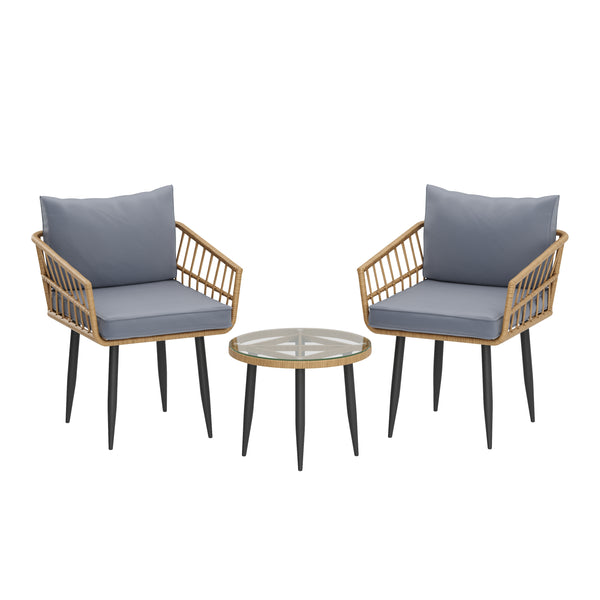 Gartenmöbel Set ISOLDA 3-teilig beige/anthrazit