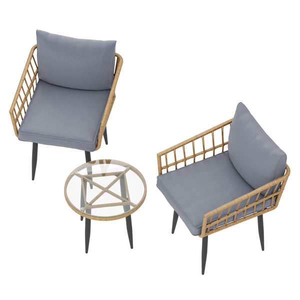 Gartenmöbel Set ISOLDA 3-teilig beige/anthrazit
