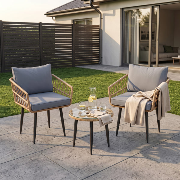Gartenmöbel Set ISOLDA 3-teilig beige/anthrazit