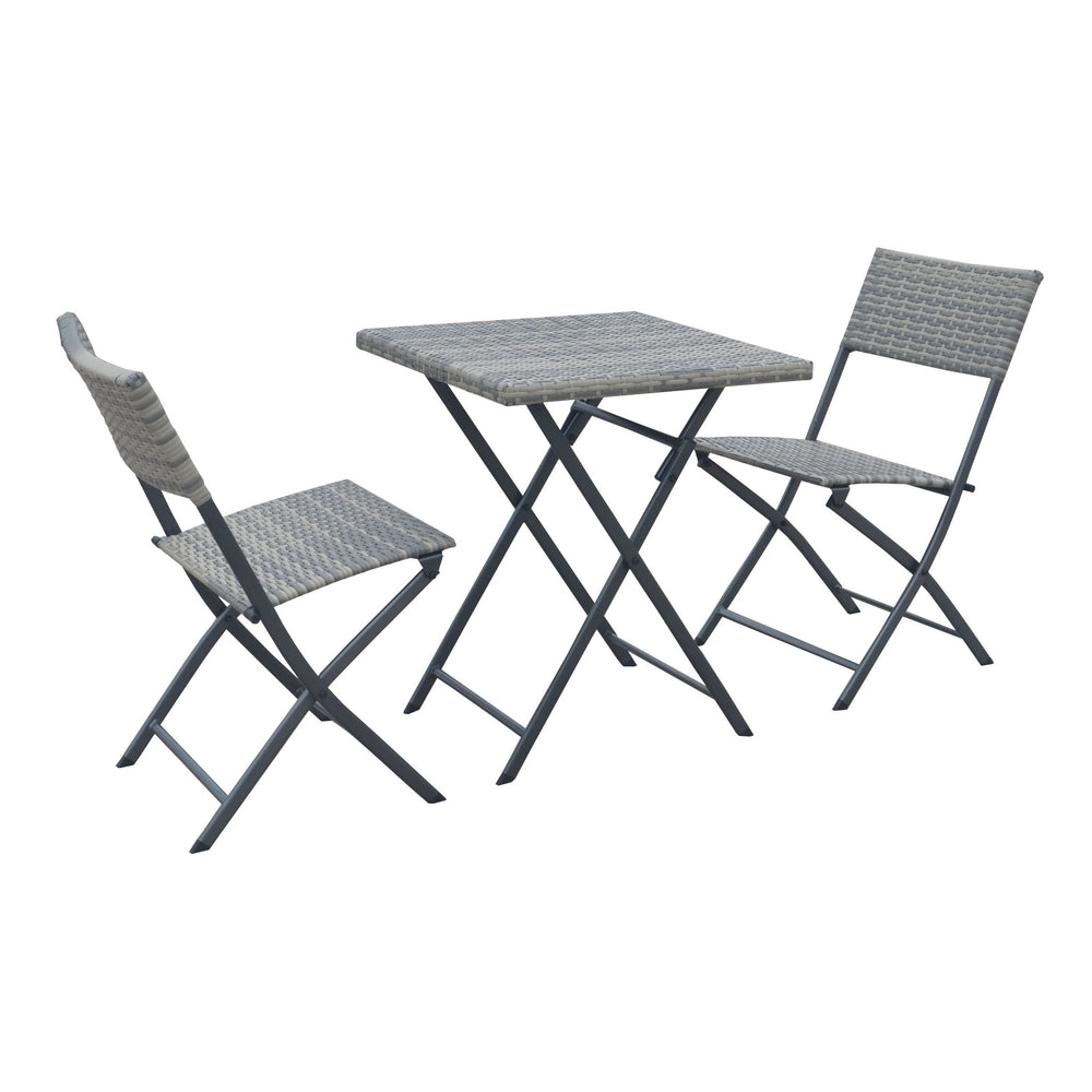 Set di mobili da giardino LAGO, rattan grigio