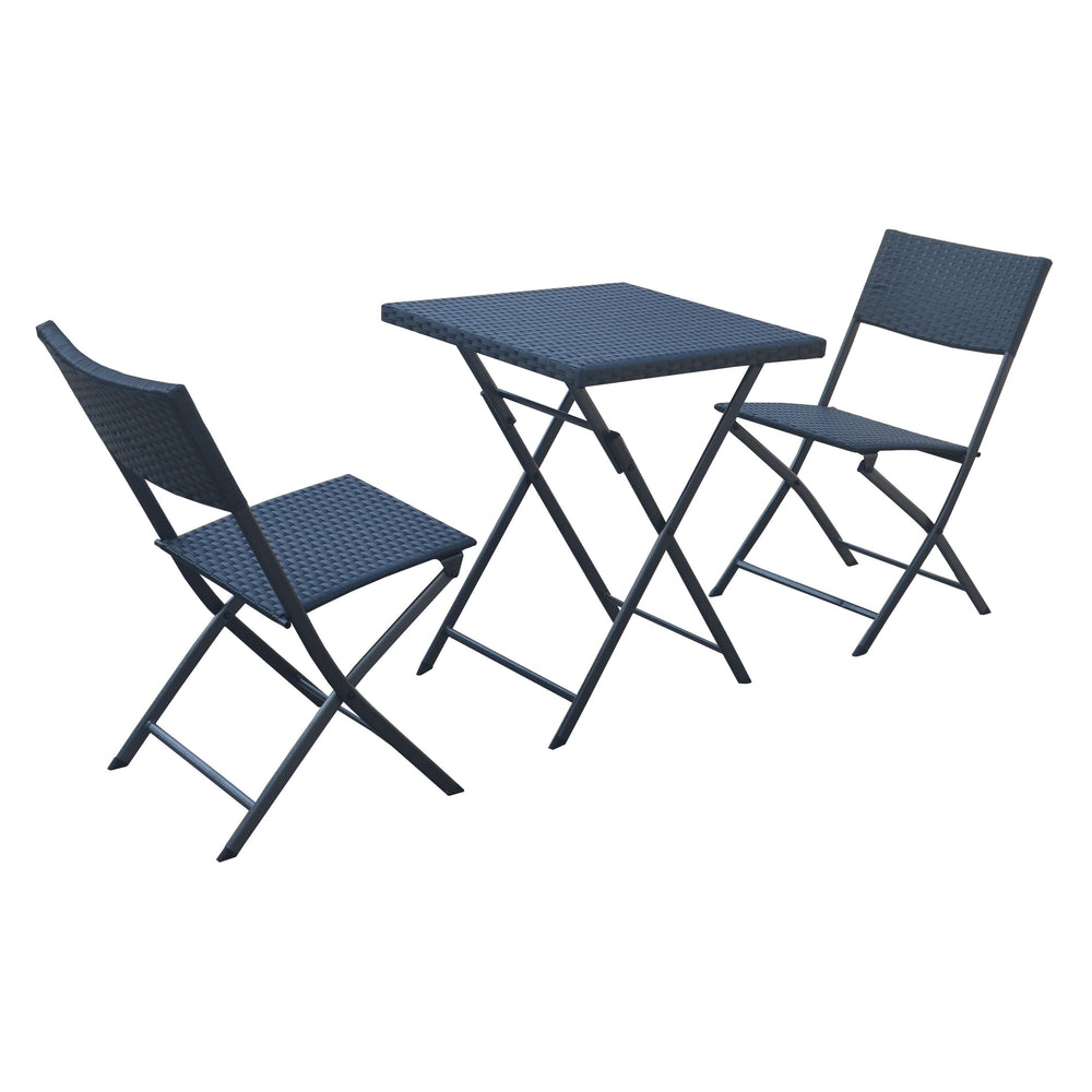 Set di mobili da giardino LAGO, rattan, nero