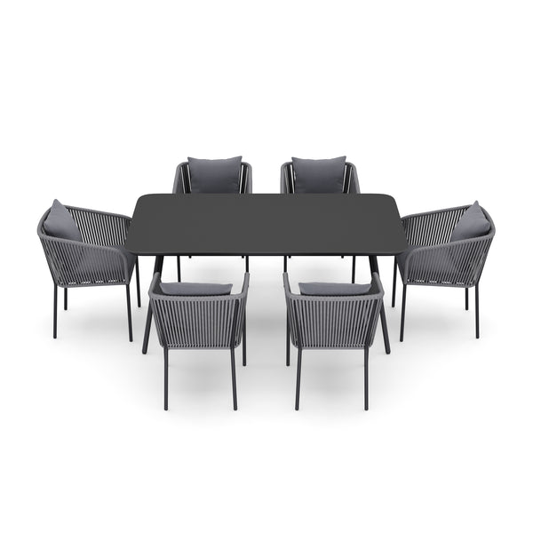 Gartenmöbel Set MARCELLO 7-teilig anthrazit