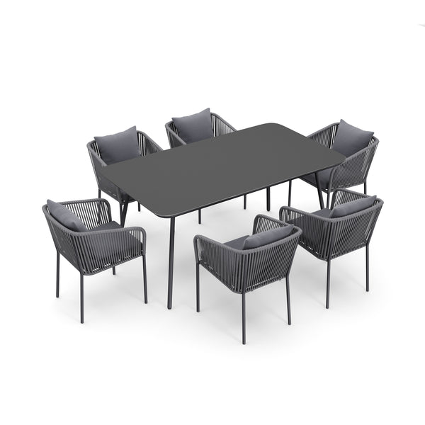 Gartenmöbel Set MARCELLO 7-teilig anthrazit