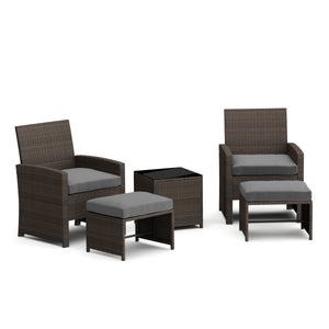 Gartenmöbel Set Rattan EREN braun/anthrazit