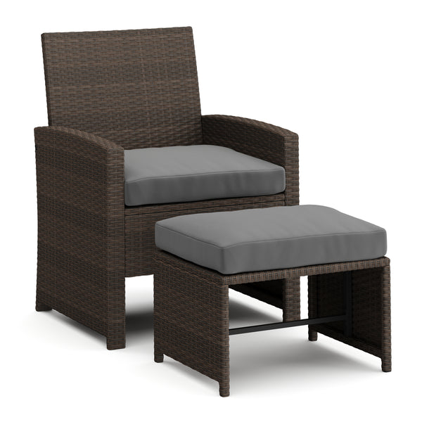 Gartenmöbel Set Rattan EREN braun/anthrazit