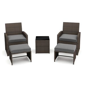 Gartenmöbel Set Rattan EREN braun/anthrazit