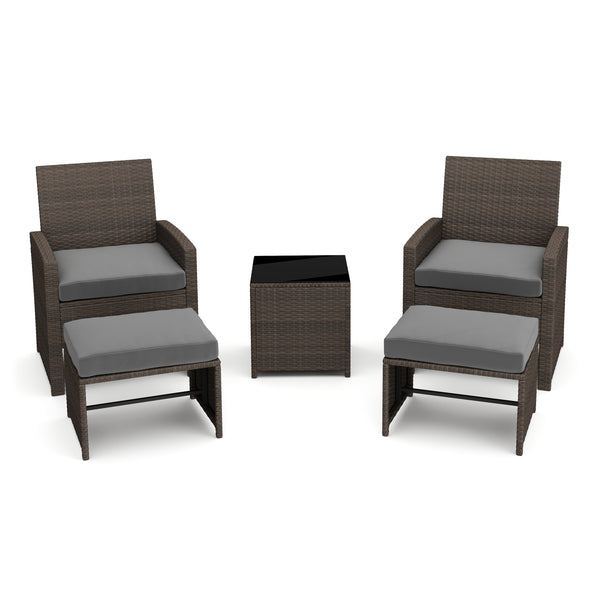 Gartenmöbel Set Rattan EREN braun/anthrazit