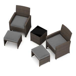 Gartenmöbel Set Rattan EREN braun/anthrazit