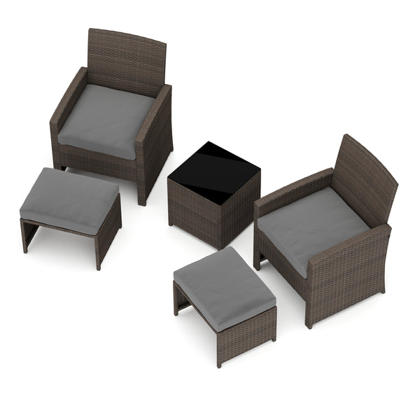 Gartenmöbel Set Rattan EREN braun/anthrazit