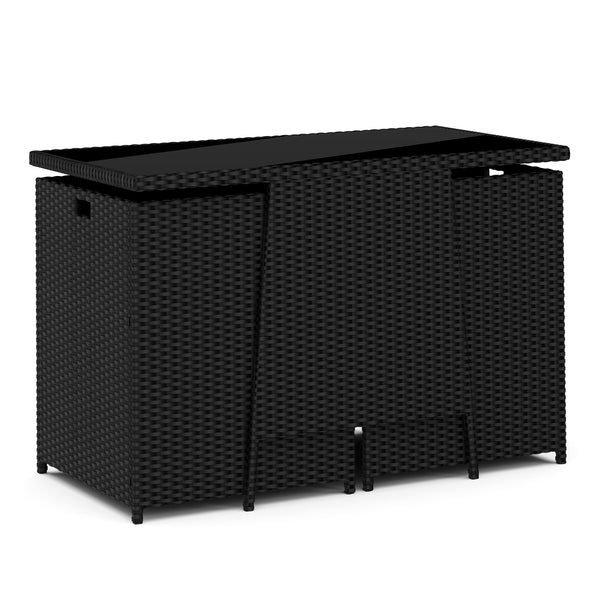 Gartenmöbel Set Rattan HAROLD schwarz/weiss
