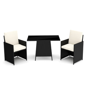 Gartenmöbel Set Rattan HAROLD schwarz/weiss