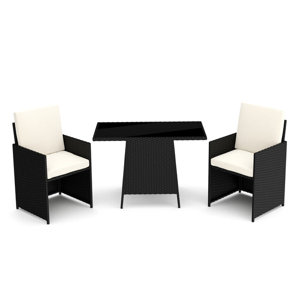 Gartenmöbel Set Rattan HAROLD schwarz/weiss