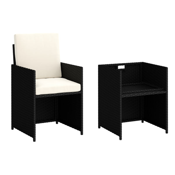 Gartenmöbel Set Rattan HAROLD schwarz/weiss