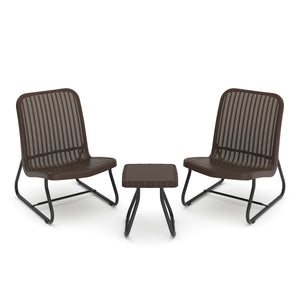 Gartenmöbel Set Rattan MERIVA braun