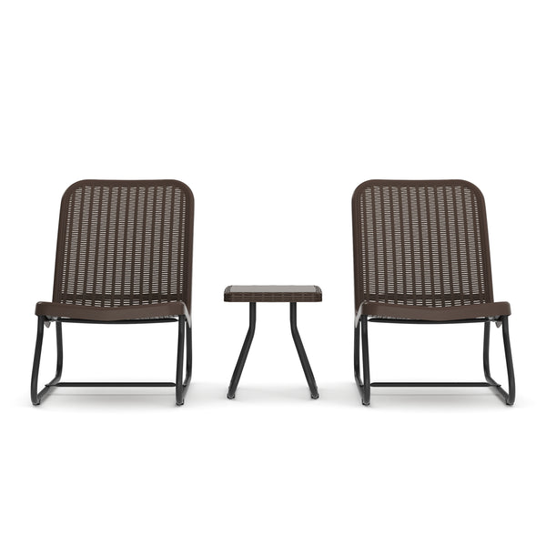 Gartenmöbel Set Rattan MERIVA braun