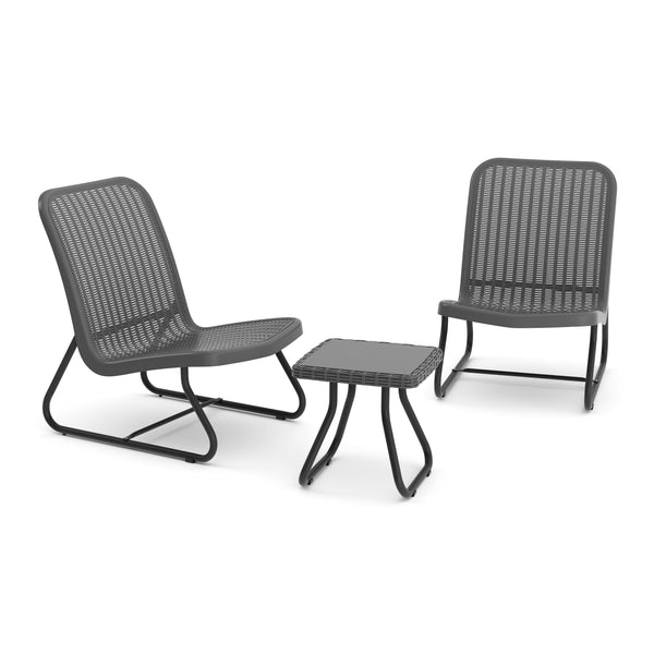 Gartenmöbel Set Rattan MERIVA grau