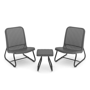 Gartenmöbel Set Rattan MERIVA grau