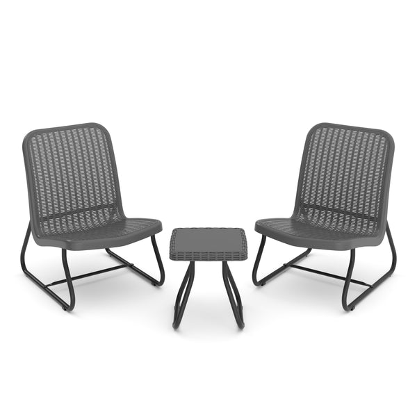 Gartenmöbel Set Rattan MERIVA grau