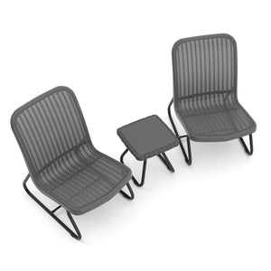 Gartenmöbel Set Rattan MERIVA grau