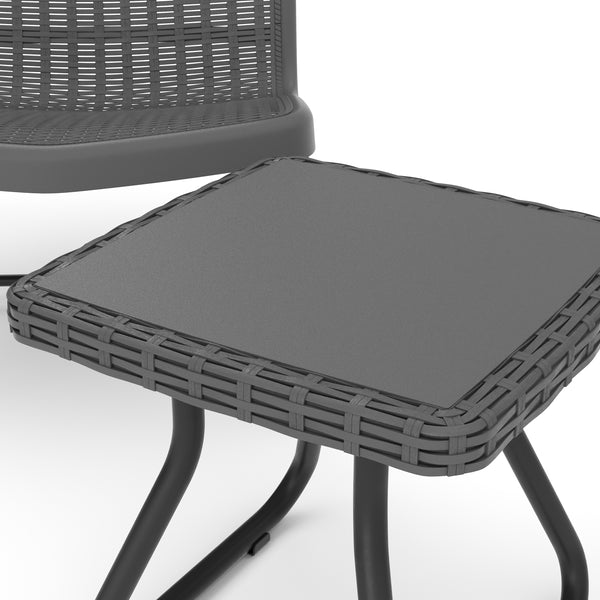 Gartenmöbel Set Rattan MERIVA grau