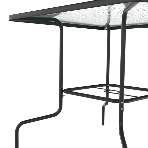 Gartenmöbel Set SILVANO mit Schirmloch schwarz