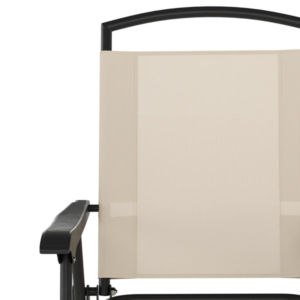 Gartenmöbel Set SILVANO mit Schirmloch beige/schwarz