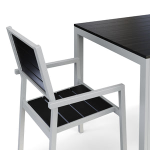 Garden furniture set: table 80 cm + 2 chairs, anthracite