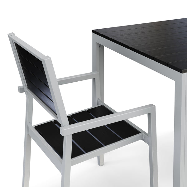 Garden furniture set: table 80 cm + 2 chairs, anthracite