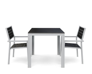 Garden furniture set: table 80 cm + 2 chairs, anthracite