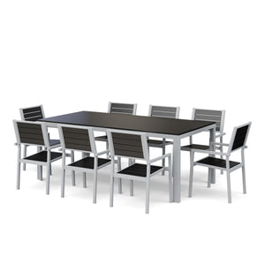 Table 200 cm + 8 chairs, anthracite