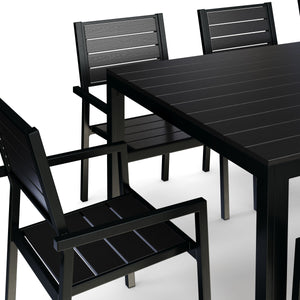 Gartenmöbel Tisch 200 cm + 8 Stühle schwarz