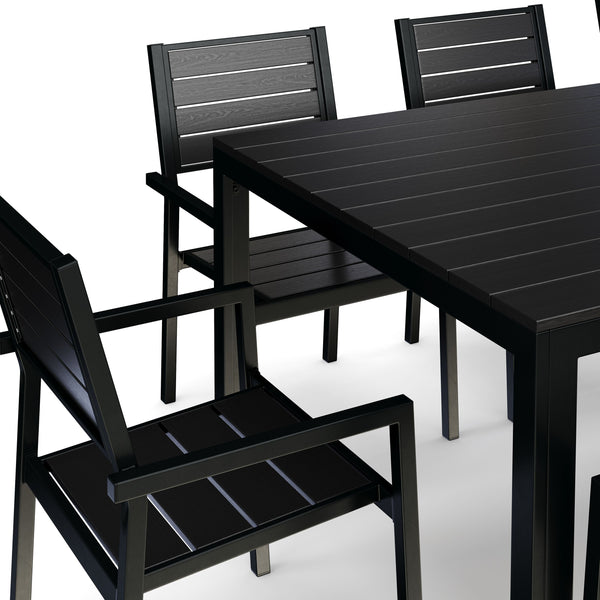 Gartenmöbel Tisch 200 cm + 8 Stühle schwarz