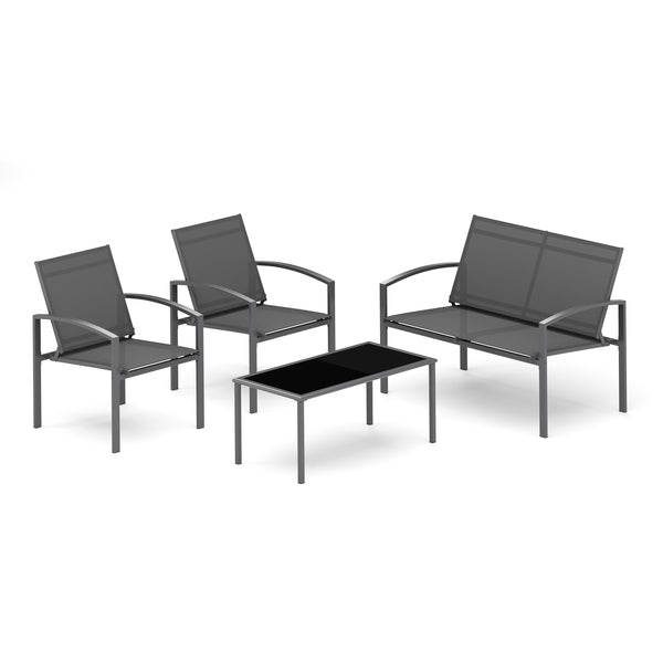 Gartenmöbel Set WEGGIS schwarz