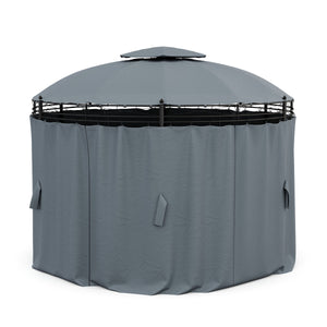 Gartenpavillon LED rund grau
