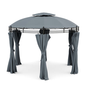 Gartenpavillon LED rund grau