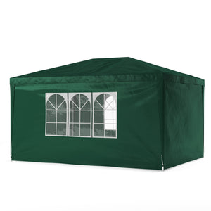 Gartenpavillon Partyzelt 3 x 4 m grün inkl. 4 Seitenwände