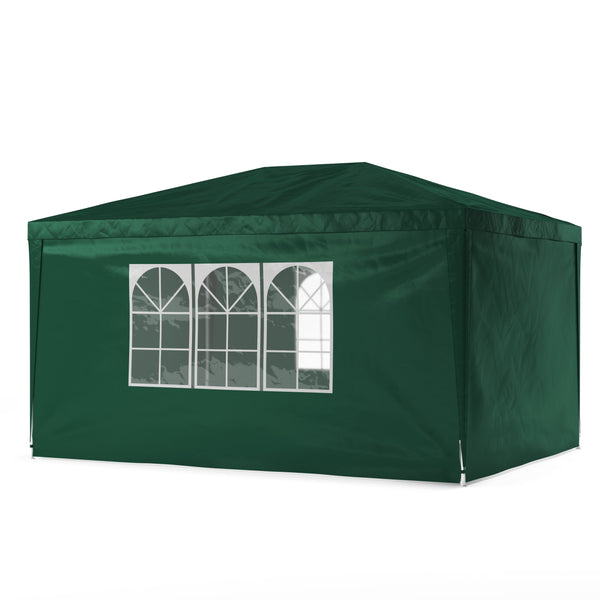Gartenpavillon Partyzelt 3 x 4 m grün inkl. 4 Seitenwände