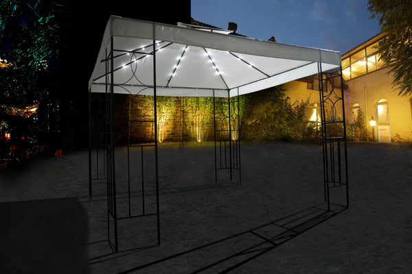 Gartenpavillon LED 3 x 3 m anthrazit