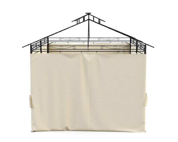 Seitenwände für Gartenpavillon LED 3 x 4 m beige 6 Stk.