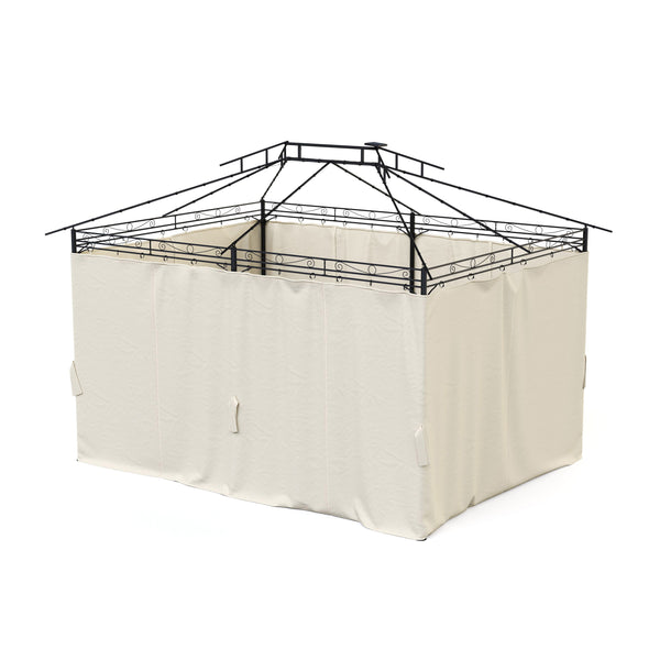 Seitenwände für Gartenpavillon LED 3 x 4 m beige 6 Stk.