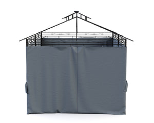 Seitenwände für Gartenpavillon LED 3 x 4 m grau 6 Stk.