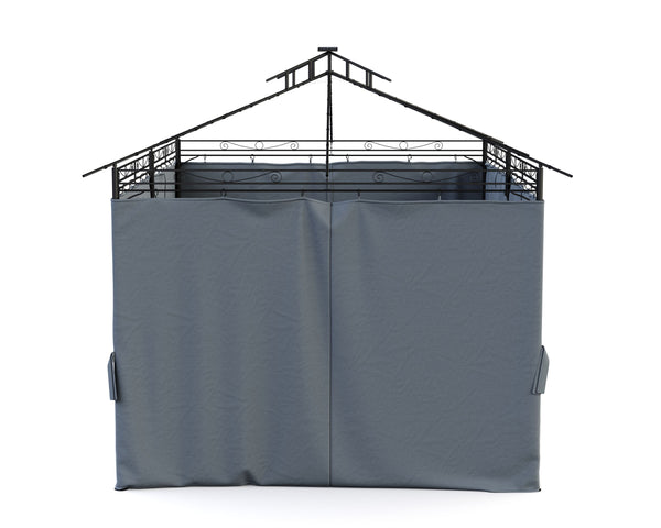 Seitenwände für Gartenpavillon LED 3 x 4 m grau 6 Stk.