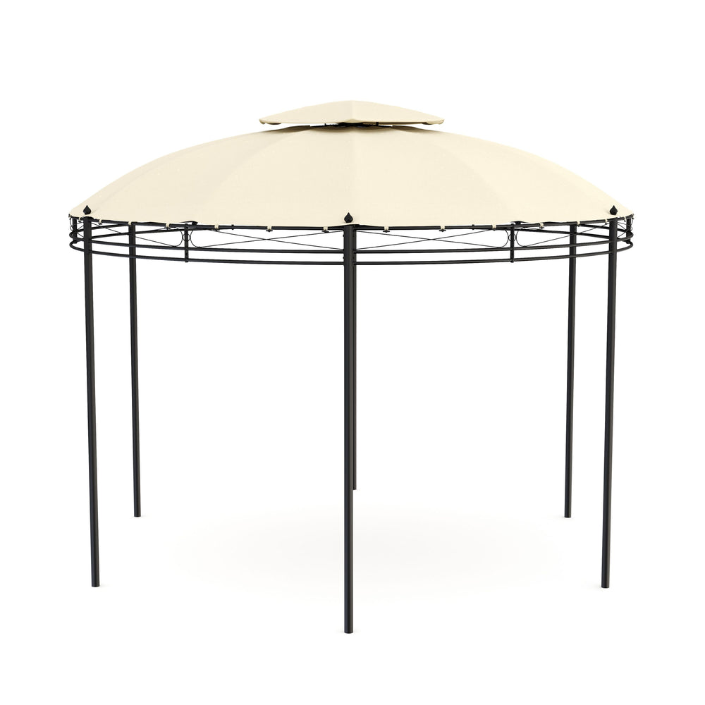 Dach für Gartenpavillon LED rund beige