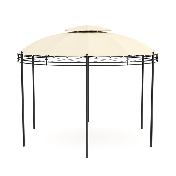 Dach für Gartenpavillon LED rund beige