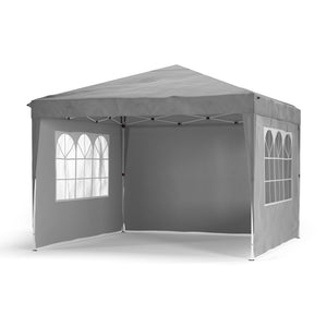 Pavillon Partyzelt 3 x 3 m grau inkl. 4 Seitenwände