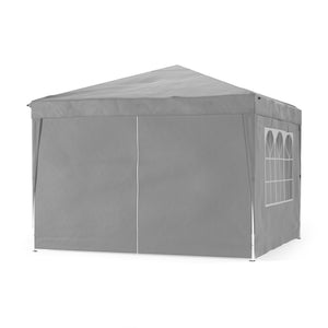 Pavillon Partyzelt 3 x 3 m grau inkl. 4 Seitenwände